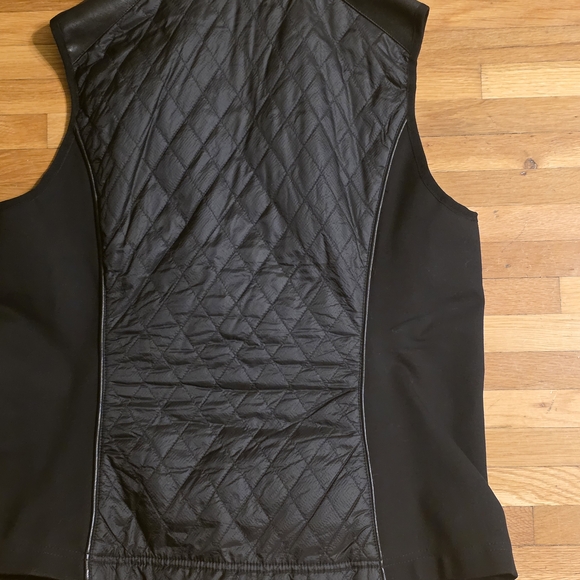 Harley Davidson Motorcycle XL Black Quilted Faux Leather Vest Stretch Panels - Picture 8 of 10